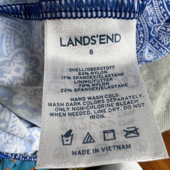 Lands End Swimsuit Top Womens 8 Tankini Hankerchief Hawaiian Cruise Resort Blous - Picture 4 of 4